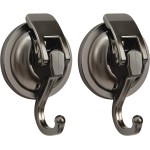 Wreath Hanger, ABS Plastic and TPU Rubber, Easy to Install and Remove, No Hole Punched, Gun-Black Plated Polished Super Suction for Garland Decoration, 2 Pack