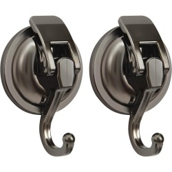 Wreath Hanger, ABS Plastic and TPU Rubber, Easy to Install and Remove, No Hole Punched, Gun-Black Plated Polished Super Suction for Garland Decoration, 2 Pack