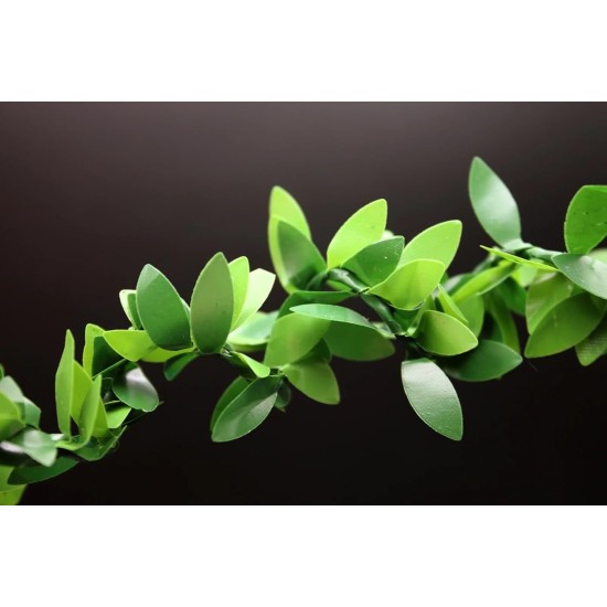 Mini Leaf Garland, Dollhouse Miniature Ivy Leaf Vine Garland, Dollhouse Mini Wreath, Miniature Christmas Garland, for Making 1:6 Scale Dollhouses Wreath, Fairy Wedding Crowns, Decor (11 foot)