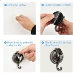 Wreath Hanger, ABS Plastic and TPU Rubber, Easy to Install and Remove, No Hole Punched, Gun-Black Plated Polished Super Suction for Garland Decoration, 2 Pack