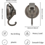 Wreath Hanger, ABS Plastic and TPU Rubber, Easy to Install and Remove, No Hole Punched, Gun-Black Plated Polished Super Suction for Garland Decoration, 2 Pack