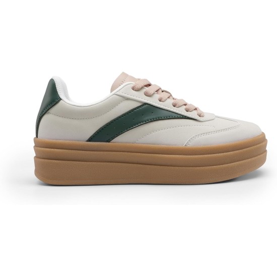 DREAM PAIRS Women's Platform Sneakers Walking Val Tennis Lace-Up Comfortable Casual Fashion Sneakers Shoes.