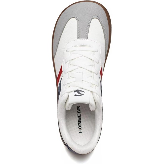 HOBIBEAR Barefoot Shoes Wide Casual Lace Up Retro Fashion Sneakers for Women Men