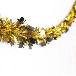 Whaline 4Pcs Graduation Tinsel Garland 26 Feet Graduation Cap Tinsel Twist Black Gold Metallic Tinsel Grad Party Hanging Ornament for Home School Tree Wall Decoration DIY Wreath Craft