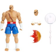Jada Street Fighter II Sagat Deluxe 1:12 Scale Action Figure - Highly Articulated, Tiger Shot Accessory & Stand, 7.6" Tall