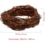 Homoyoyo 15 Feet Grapevine Twig Garland DIY Crafts Natural Twig Garland Wreaths Hanging Decor for Wedding Holiday Party Wall Door Home Christmas Decor