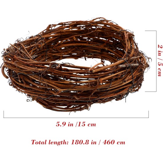 Homoyoyo 15 Feet Grapevine Twig Garland DIY Crafts Natural Twig Garland Wreaths Hanging Decor for Wedding Holiday Party Wall Door Home Christmas Decor
