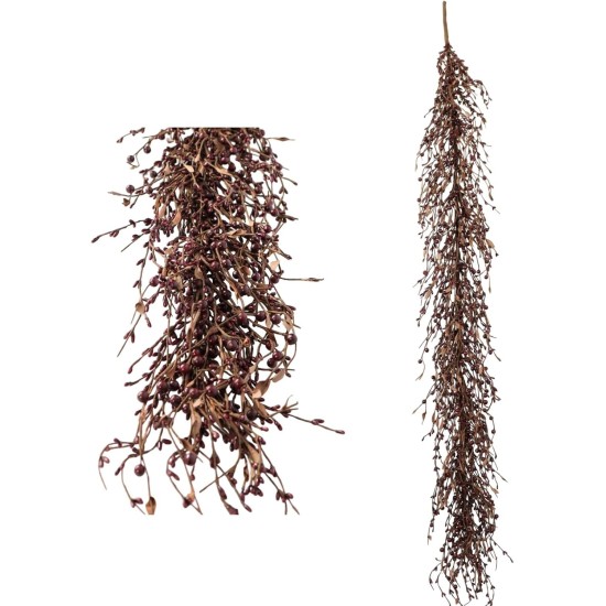 60" Pip Berry Garland - Artificial Spring and Summer Decorative Garland with Burgundy Berries, Perfect for Front Door, Mantel, Centerpiece and Table Display Seasonal Décor