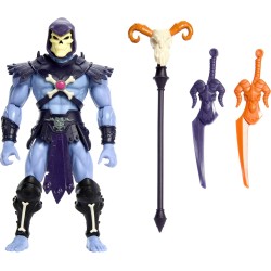 Masters of The Universe Origins Action Figure 200X Cartoon Collection Skeletor, 5.5 Inch 1980s Motu TV Villain, Detailed Design & Cape Staff 2 Swords​