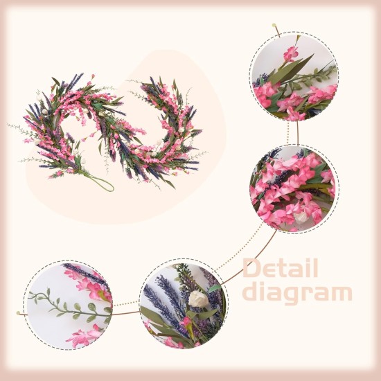 idyllic Purple Lavender Garland – 6ft Artificial Flower Vine for Summer Wreaths, Home Decor Wedding Parties Spring Garland for Indoor/Outdoor Use