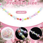 6ft Pastel Candy Garland for Tree Easter Decor/Ornaments Candyland 6ft Beaded Hanging for Fireplace Wreath Retro Easter Party Decorations