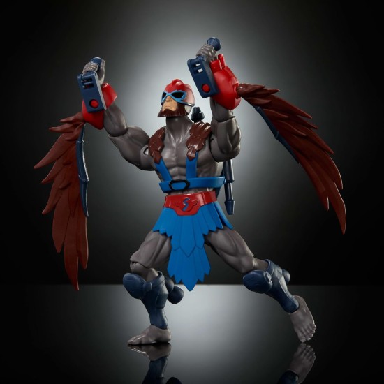 Masters of The Universe Origins Action Figure 200X Cartoon Collection Stratos, 5.5 Inch 1980s Motu TV Hero, Detailed Design & Arm Wing Attachments