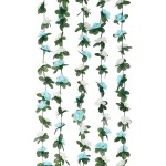 Miracliy 5Pcs 41FT Blue and White Flower Garland Artificial Rose Arch Vines Fake Spring Floral Garland for Flower Wall Backdrop Wedding Mothers Day Garden Tea Party Decoration