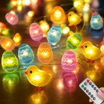 50 LED Egg Easter Lights for Easter Decorations, Battery Operated Easter String Lights for Easter Garland Spring Wreath Decor, Mini Lighted Eggs for Home Classroom Hunt Party Mantle Decor