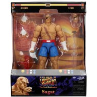 Jada Street Fighter II Sagat Deluxe 1:12 Scale Action Figure - Highly Articulated, Tiger Shot Accessory & Stand, 7.6" Tall