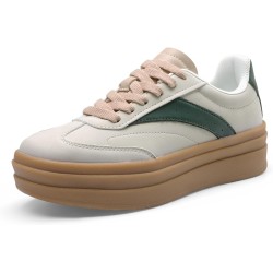 DREAM PAIRS Women's Platform Sneakers Walking Val Tennis Lace-Up Comfortable Casual Fashion Sneakers Shoes.