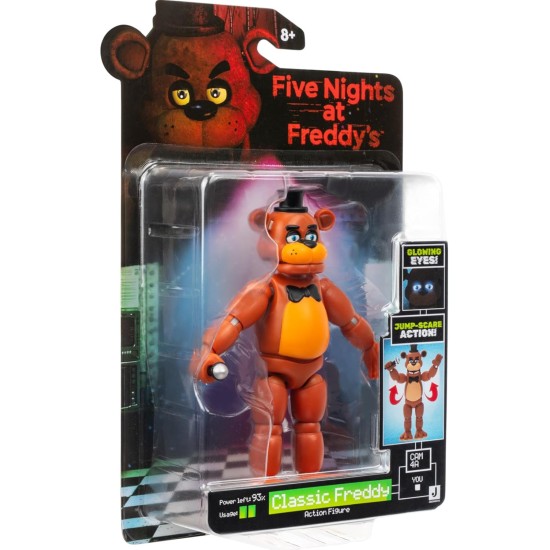 Jazwares Five Nights at Freddy’s Classic Freddy - 5-Inch Articulated Figure with Jumpscare Feature and Glow-in-The-Dark Eyes