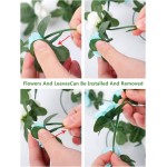 Miracliy 5Pcs 41FT Blue and White Flower Garland Artificial Rose Arch Vines Fake Spring Floral Garland for Flower Wall Backdrop Wedding Mothers Day Garden Tea Party Decoration