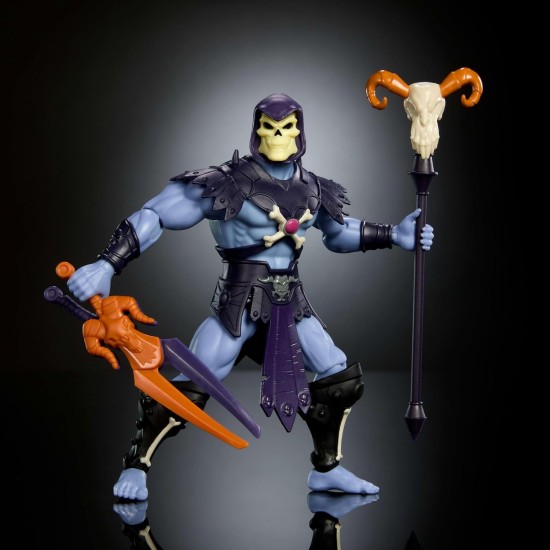 Masters of The Universe Origins Action Figure 200X Cartoon Collection Skeletor, 5.5 Inch 1980s Motu TV Villain, Detailed Design & Cape Staff 2 Swords Masters of The Universe Origins Action Figure 200X Cartoon Collection Skeletor, 5.5 Inch 1980s Motu TV Villain, Detailed Design & Cape Staff 2 Swords