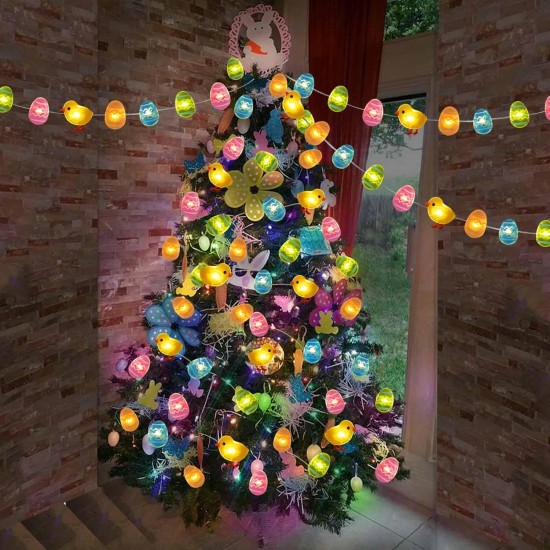 50 LED Egg Easter Lights for Easter Decorations, Battery Operated Easter String Lights for Easter Garland Spring Wreath Decor, Mini Lighted Eggs for Home Classroom Hunt Party Mantle Decor