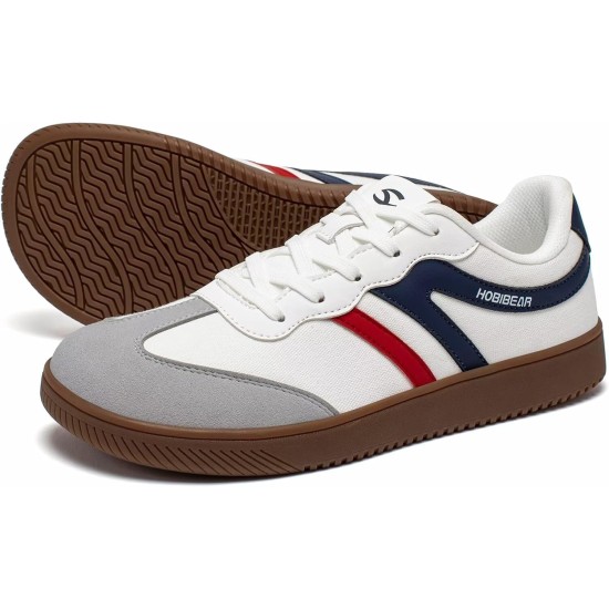 HOBIBEAR Barefoot Shoes Wide Casual Lace Up Retro Fashion Sneakers for Women Men