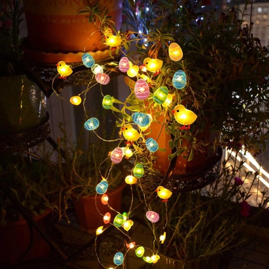 50 LED Egg Easter Lights for Easter Decorations, Battery Operated Easter String Lights for Easter Garland Spring Wreath Decor, Mini Lighted Eggs for Home Classroom Hunt Party Mantle Decor