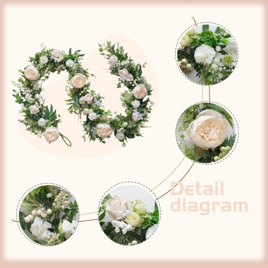 idyllic 6ft Spring White Peony Climbing Vine Decoration Artificial Floral Garland for Front Door Window Porch Mantel Staircase Table Runner Wedding Indoor Outdoor Home Decor idyllic 6ft Spring White Peony Climbing Vine Decoration Artificial Floral Garland for Front Door Window Porch Mantel Staircase Table Runner Wedding Indoor Outdoor Home Decor