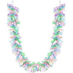 Easter Garland Decorations 7ft/2.1m Spring Rag Tie Hanging Banner Pastel Egg Yellow Chick Bunny Fabric Swag Shabby Chic Bunting for Easter Tree Fireplace Mantel Wreath Front Door Wall Home Decors