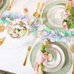 Easter Garland Decorations 7ft/2.1m Spring Rag Tie Hanging Banner Pastel Egg Yellow Chick Bunny Fabric Swag Shabby Chic Bunting for Easter Tree Fireplace Mantel Wreath Front Door Wall Home Decors