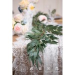 Ling's Moment Italian Ruscus Greenery, 5.9ft Artificial Silk Willow Leaf Garland, Fake Wispy Rustic Vine Stem Swag for Table Centerpieces Wedding Arch Decor, Dark Green