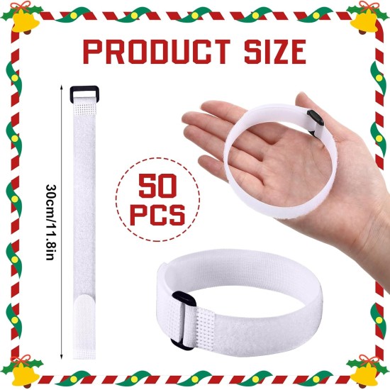 SATINIOR 50 Pcs 12inch Garland Ties Decorative Reusable and Flexible Banister Ties for Garland Wreath Light Banisters Home Stairways Railings Decoration(White)