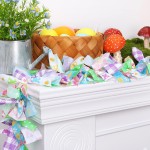 Easter Garland Decorations 7ft/2.1m Spring Rag Tie Hanging Banner Pastel Egg Yellow Chick Bunny Fabric Swag Shabby Chic Bunting for Easter Tree Fireplace Mantel Wreath Front Door Wall Home Decors