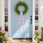 Easter Wreath Sash for Front Door, 2PCS He is Risen Purple Wreath Sash Monogram, Easter Yard Porch Garland Decor for Porch Indoor Outdoor Home Garland Yard (55.9 * 4.7 Inch)