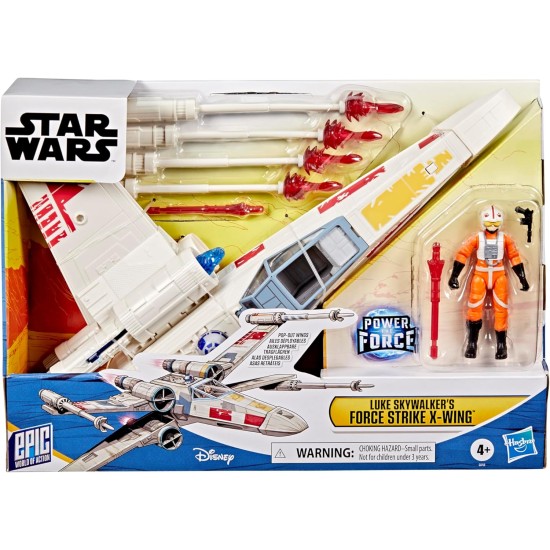 STAR WARS Epic World of Action Luke Skywalker's Force Strike X-Wing, 4-Inch Scale Action Figure & Vehicle, Toys for Boys & Girls Ages 4+