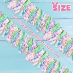 Easter Garland Decorations 7ft/2.1m Spring Rag Tie Hanging Banner Pastel Egg Yellow Chick Bunny Fabric Swag Shabby Chic Bunting for Easter Tree Fireplace Mantel Wreath Front Door Wall Home Decors