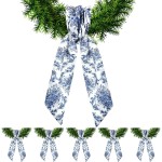 XunYee 6 Pcs Wreath Sash for Front Door Blue and White Wreath Sash for Embroidery Monogram Garland Decor Accessories Wedding 4th of July Party Yard Indoor Outdoor Wall Cabinet Kitchen(Retro Style) XunYee 6 Pcs Wreath Sash for Front Door Blue and White Wreath Sash for Embroidery Monogram Garland Decor Accessories Wedding 4th of July Party Yard Indoor Outdoor Wall Cabinet Kitchen(Retro Style)