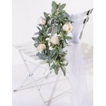 DuHouse 6Ft Artificial Lambs Ear Garland Flocked Leaves Plastic Vines for Wedding Bedroom Courtyard Easter Christmas Decoration