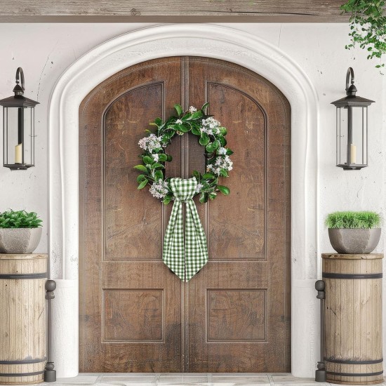 2pcs Green Buffalo Plaid Wreath Sash for Front Door Seersucker Wreath Satin Sash Burlap Garland Ribbon Accessories for Wreath Yard Doorway Indoor Outdoor Bridal Shower Home Decor,5.1 x 54.3 2pcs Green Buffalo Plaid Wreath Sash for Front Door Seersucker Wreath Satin Sash Burlap Garland Ribbon Accessories for Wreath Yard Doorway Indoor Outdoor Bridal Shower Home Decor,5.1 x 54.3