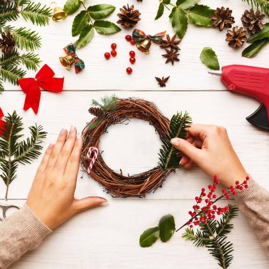 Homoyoyo 15 Feet Grapevine Twig Garland DIY Crafts Natural Twig Garland Wreaths Hanging Decor for Wedding Holiday Party Wall Door Home Christmas Decor