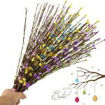 30 Pcs Easter Artificial Berry Garland Spring Pip Berry Sprays Pastel Picks Stems Floral Picks Stems for Easter Vase Filler Centerpieces Craft Wreath Making Home Decor (6 Colors)