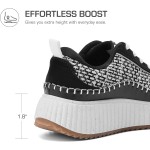DREAM PAIRS Women Chunky City Tweed Comfortable Casual Platform Fashion Sneaker