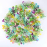 5 Pcs Easter Tinsel Garland,33 Feet Colorful Egg Tinsel Twist Garland Metallic Glitter Wire Garlands Spring Hanging Decorations for Easter Holiday Party Supplies Door Tree Mantel Decor
