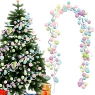 5.9 Feet Christmas Pastel Ball Garland Candy Christmas Ornament Shatterproof Xmas Party Decorations for Home Indoor Outdoor Xmas Tree Fireplace Wreath Decor(Pastel Style)