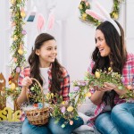 Noverlife 6FT Easter Garland, Easter Egg Garland for Mantle Spring Garland for Easter Decorations, Artificial Spring Garland for Easter Banner Fireplace Party Door Decor Pip Berry Garland for Home