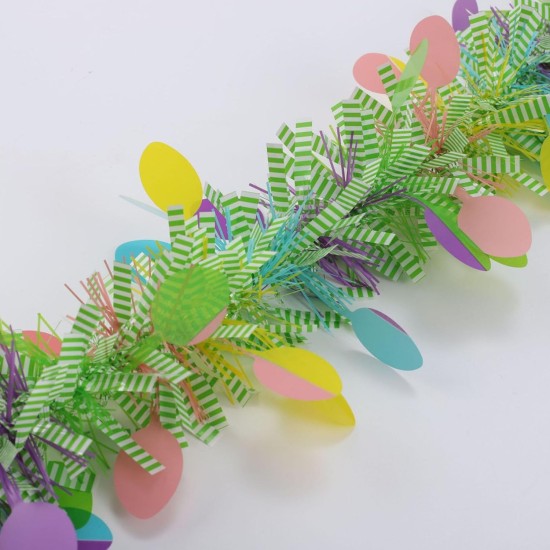 5 Pcs Easter Tinsel Garland,33 Feet Colorful Egg Tinsel Twist Garland Metallic Glitter Wire Garlands Spring Hanging Decorations for Easter Holiday Party Supplies Door Tree Mantel Decor