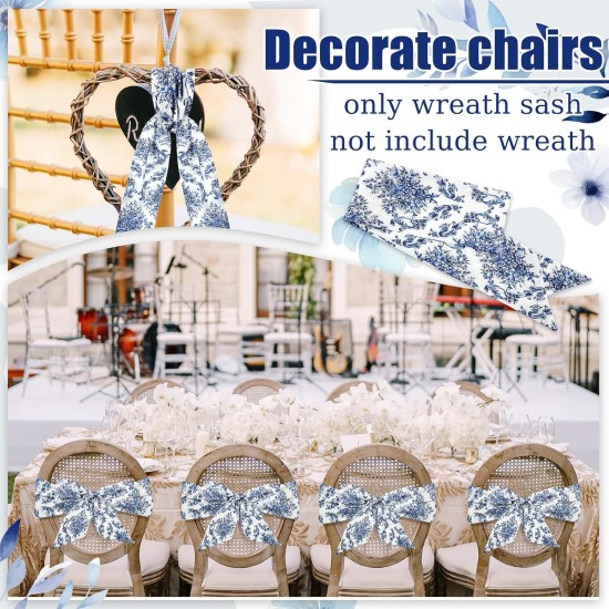 XunYee 6 Pcs Wreath Sash for Front Door Blue and White Wreath Sash for Embroidery Monogram Garland Decor Accessories Wedding 4th of July Party Yard Indoor Outdoor Wall Cabinet Kitchen(Retro Style) XunYee 6 Pcs Wreath Sash for Front Door Blue and White Wreath Sash for Embroidery Monogram Garland Decor Accessories Wedding 4th of July Party Yard Indoor Outdoor Wall Cabinet Kitchen(Retro Style)