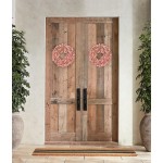 Hollyone 2Pcs Small Artificial Baby Breath Flowers Wreath 10 Inch Pink for Front Door Decor Faux Gypsophila Wreath Fake Baby Breath Flower Garland Candle Ring for Kitchen Cabinet Chairs Tabletop Decor