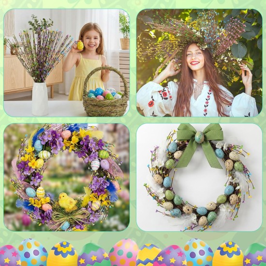 30 Pcs Easter Artificial Berry Garland Spring Pip Berry Sprays Pastel Picks Stems Floral Picks Stems for Easter Vase Filler Centerpieces Craft Wreath Making Home Decor (6 Colors)