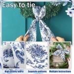 XunYee 6 Pcs Wreath Sash for Front Door Blue and White Wreath Sash for Embroidery Monogram Garland Decor Accessories Wedding 4th of July Party Yard Indoor Outdoor Wall Cabinet Kitchen(Retro Style) XunYee 6 Pcs Wreath Sash for Front Door Blue and White Wreath Sash for Embroidery Monogram Garland Decor Accessories Wedding 4th of July Party Yard Indoor Outdoor Wall Cabinet Kitchen(Retro Style)