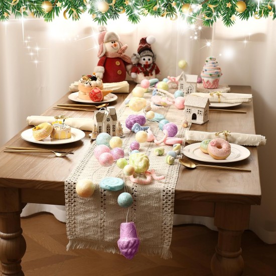 5.9 Feet Christmas Pastel Ball Garland Candy Christmas Ornament Shatterproof Xmas Party Decorations for Home Indoor Outdoor Xmas Tree Fireplace Wreath Decor(Pastel Style)